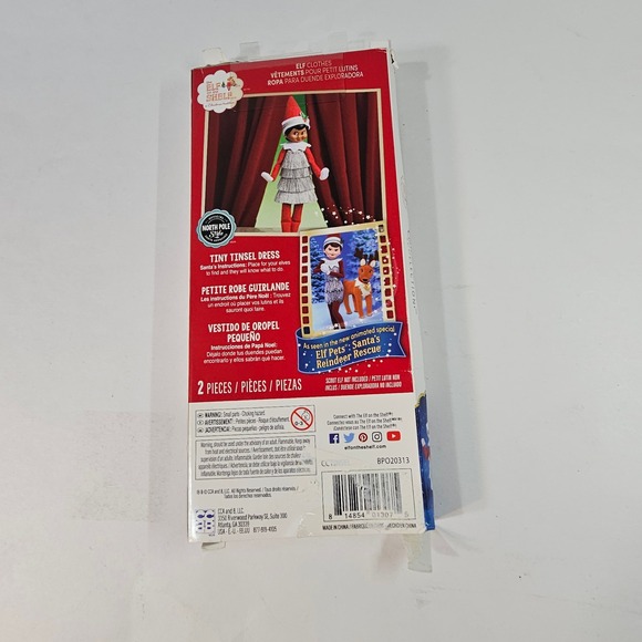 Elf on the Shelf Claus Couture Collection Tiny Tinsel Dress Clothes Outfit - Picture 3 of 5